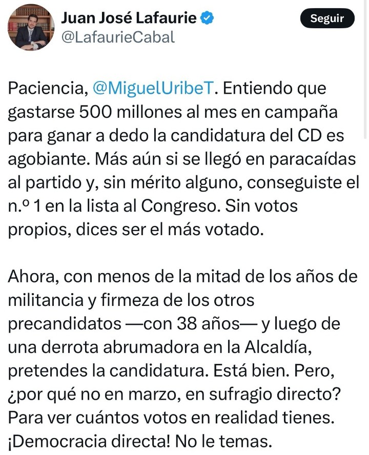 Parece que los peores enemigos que tenía Miguel Uribe Turbay estaban en su propio partido.