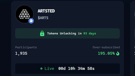 $ARTS <a href="/artsted1/">Artsted</a> is now Live on 
<a href="/virtuals_io/">Virtuals Protocol</a>

artsted.com  is a futuristic Web3 platform.

🔑 Key Features:
1. 🤖 $ARTS – AI Companion
2. 🌐 Synthetic Social Network
3. 🔧 Powered by Realy Web3 SDK
4. 🎨 Creator Economy

#Tokenomics #Web3 #CryptoProject #ARTS #DeFi