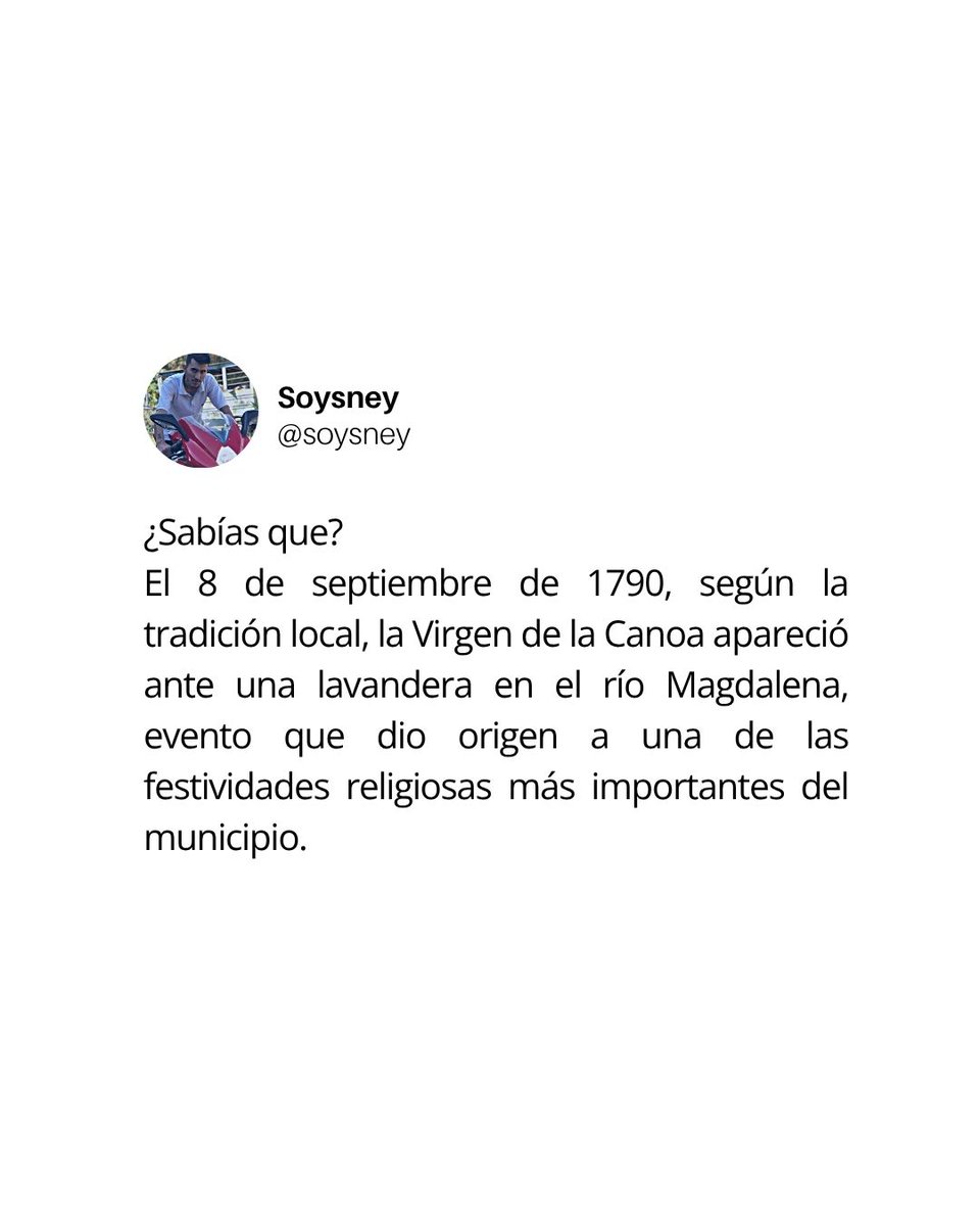 SoySney's tweet photo. 📍 Beltrán, Cundinamarca
Conocido como “El Pueblo de la Virgen de la Canoa” 

💧 Origen del nombre: 
El nombre proviene del encomendero Francisco Félix Beltrán, quien en el siglo XVII tuvo a su cargo el pueblo de indios en la región. https://t.co/psGw0QZqFQ