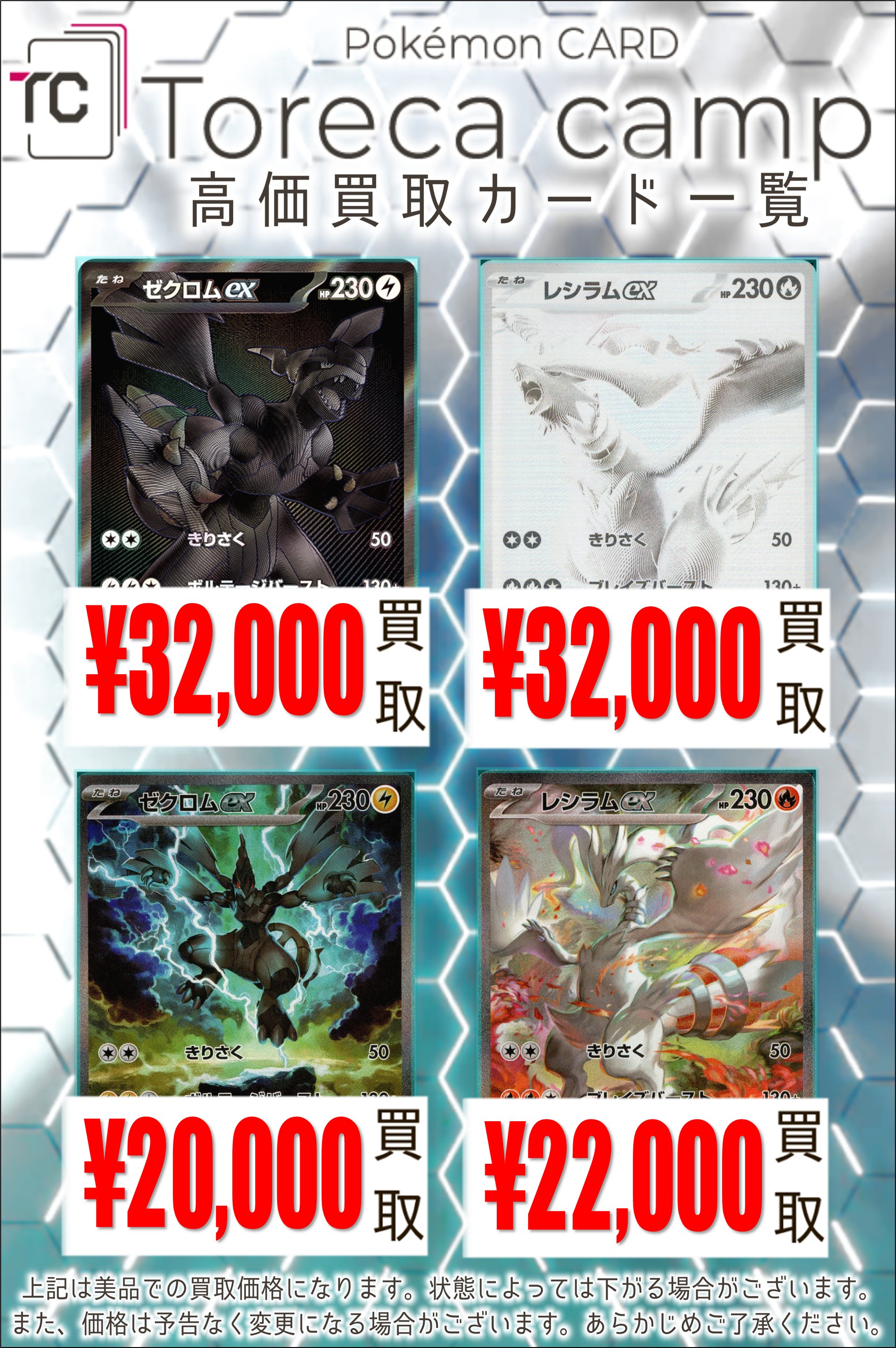 ゼクロム ex HP230 トレーディングカード（状態A】ゼクロムex RR