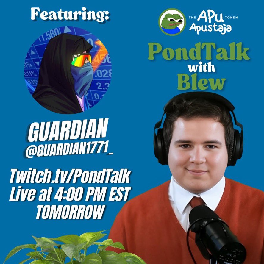 Make some noise for tomorrow’s guest! 
Mr. $stonks himself,  none other than Guardian!