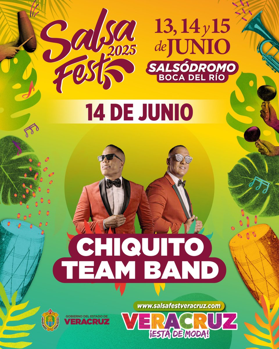 ¡A una semana de vivir la fiesta más grande de salsa! 💃✨ Te esperamos con artistas increíbles este 📆 13, 14 y 15 de junio.

Obtén tus accesos gratuitos en ➡️ boletos.salsafestveracruz.com

😎 ¡Nos vemos en el salsódromo de Boca del  Río!