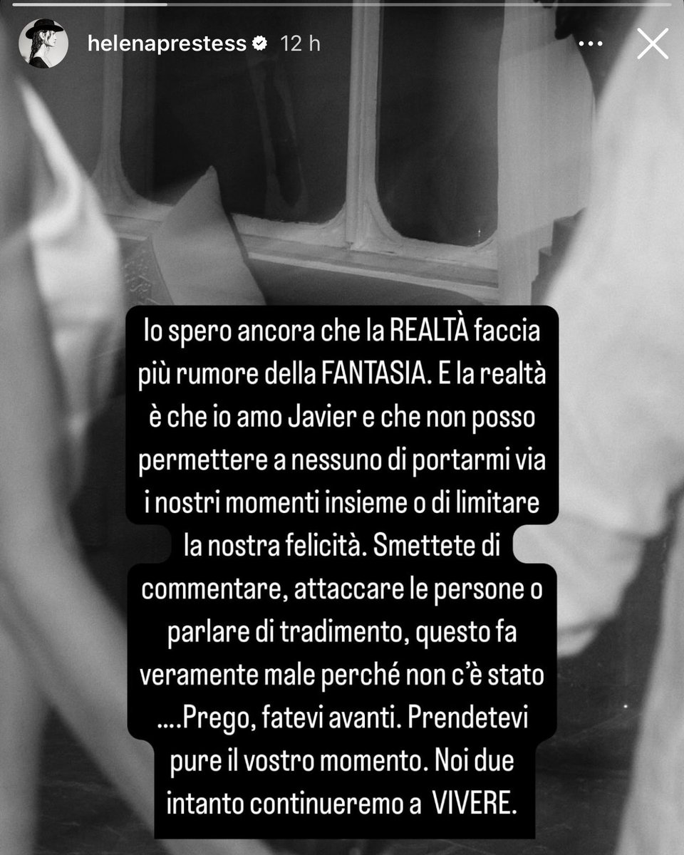 Di questa situazione resterà soltanto la cattiveria d’animo di chi ha goduto del comportamento dell’ex. È questa la cosa più abominevole. Spiattellare sui social insinuando chissà cosa per il gusto di denigrare. Potrete lavarvi il viso, non la coscienza. Ho finito. #helevier