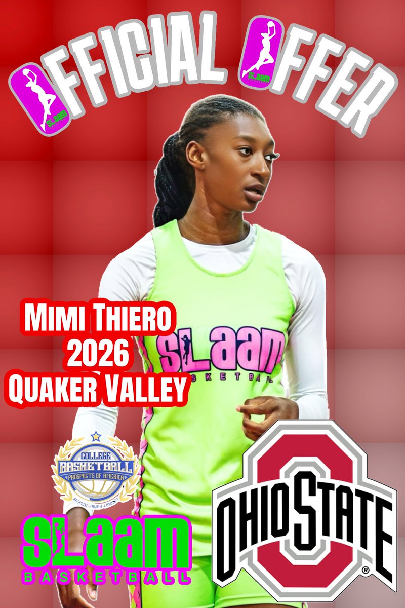 🚨 **BIG NEWS** 🚨  

**Mimi Thiero** just received an **official offer** from Ohio State University! 🏀 She’s been invited to join **@coachmcguff** and the **BIG10 Power** **@ohiostatewbb**.  

Let’s give a big shoutout to #SLAAMFam’s own **@mimi_thiero** for this incredible