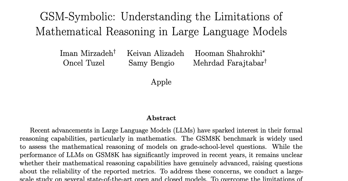 andrewwhite01's tweet photo. Apple's AI researchers have embraced a kind of anti-LLM cynic ethos, publishing multiple papers trying to argue that reasoning LLMs are somehow limited/cannot generalize.

Apple also has the worst AI products (Siri, Apple Intlligence). 

No idea what their "strategy" is here https://t.co/RxRHdqjYbV