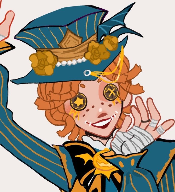 gellyplanet's tweet image. this drawing on the right is still a wip but the tea party mike on the left was my first drawing in my button eyes style (from feb of last year) the progress is insane to mee