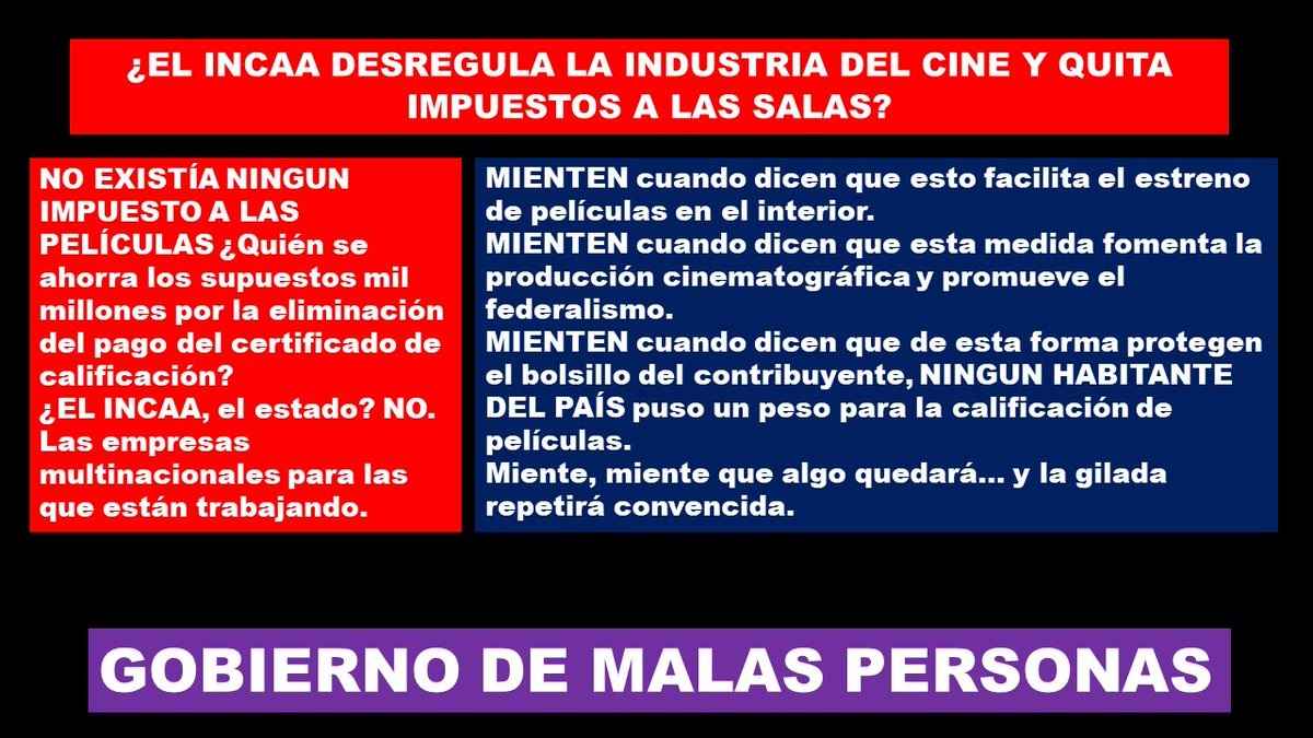 ¿EL INCAA DESREGULA LA INDUSTRIA DEL CINE Y QUITA IMPUESTOS A LAS SALAS?