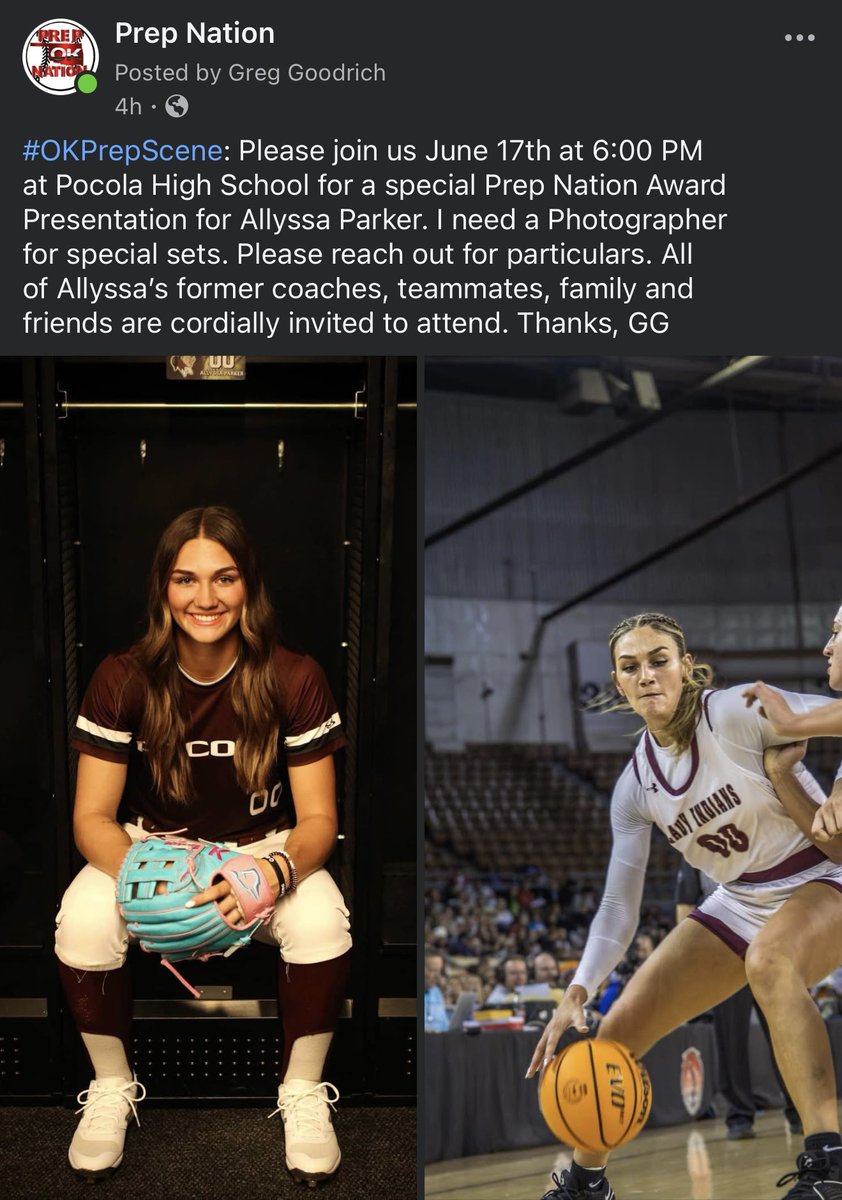 PNTV (@prepnation_tv) on Twitter photo #OKPrepScene: Mark your calendars and
reach out if you’d like a ride to Pocola HS
for a historic night to remember! PNTV is
proud to support <a href="/AllyssaParker/">Allyssa Parker</a>. I am
sending her to <a href="/OU_Softball/">Oklahoma Softball</a> in STYLE.
<a href="/GassoPatty/">Patty Gasso</a> you are getting a CROWN JEWEL and Generational Athlete! #PNTV #OKPrepScene: Mark your calendars and
reach out if you’d like a ride to Pocola HS
for a historic night to remember! PNTV is
proud to support <a href="/AllyssaParker/">Allyssa Parker</a>. I am
sending her to <a href="/OU_Softball/">Oklahoma Softball</a> in STYLE.
<a href="/GassoPatty/">Patty Gasso</a> you are getting a CROWN JEWEL and Generational Athlete! #PNTV