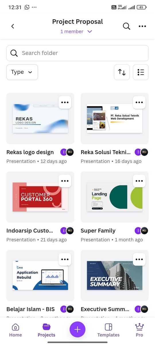 Hampir disetiap project, bikin proposal custom menggunakan Canva. 

Kenapa custom?
Supaya bisa lebih "personalize" ke usaha ataupun topik proyek yang akan digarap. 

🔥🔥🔥