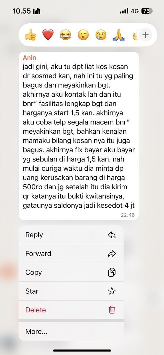 whome00__'s tweet photo. gais temen gw kena tipu kos 4 jt, bantu viralin pls, ini kronologi nya gais 

ini no penipunya gais 
087737401098 https://t.co/mZNV0mjcX1