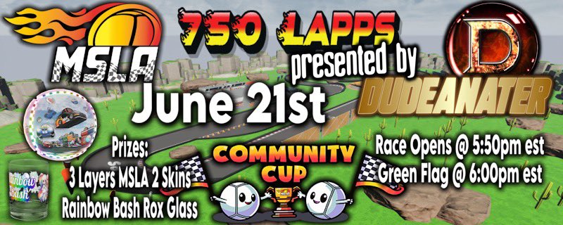 🌟Dudeanater ™🌟 (@dudeanater) on Twitter photo Come join me for 750 laps on the Sabre! This race will run 13 ish hours I plan to stay up ALL NIGHT that night! Huge thanks to <a href="/pristinenix/">PristineNix</a> for making the flyer for this event AND donating the Rainbowbash Rox Glass going to 27th and huge thanks to <a href="/MSLARacing/">MSLA Racing</a> for letting me do Come join me for 750 laps on the Sabre! This race will run 13 ish hours I plan to stay up ALL NIGHT that night! Huge thanks to <a href="/pristinenix/">PristineNix</a> for making the flyer for this event AND donating the Rainbowbash Rox Glass going to 27th and huge thanks to <a href="/MSLARacing/">MSLA Racing</a> for letting me do