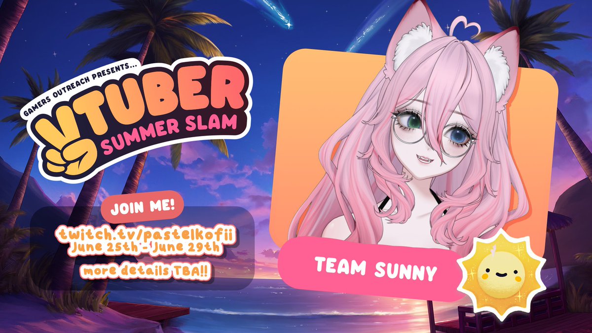kofi ☕🎀 SEMI-HIATUS (@kofiderevt) on Twitter photo ☀️ CHARITY DONOTHON ANNOUNCEMENT☀️
i have very kindly been invited by <a href="/GamersOutreach/">Gamers Outreach</a> to be apart of the 2025 VTuber Summer Slam event coming up later this month! ⛱️
i will be a part of #TeamSunny and will be live for 12 hours June 25th-29th!☀️
💛 more details posted soon! 💛 ☀️ CHARITY DONOTHON ANNOUNCEMENT☀️
i have very kindly been invited by <a href="/GamersOutreach/">Gamers Outreach</a> to be apart of the 2025 VTuber Summer Slam event coming up later this month! ⛱️
i will be a part of #TeamSunny and will be live for 12 hours June 25th-29th!☀️
💛 more details posted soon! 💛