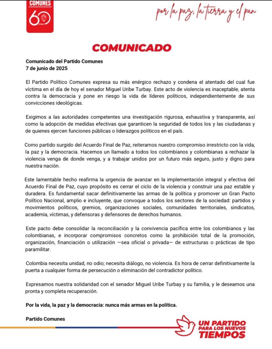 Rechazamos enérgicamente cualquier atentado a la vida, a la diferencia y a las expresiones políticas de la oposición. 
#URGENTE