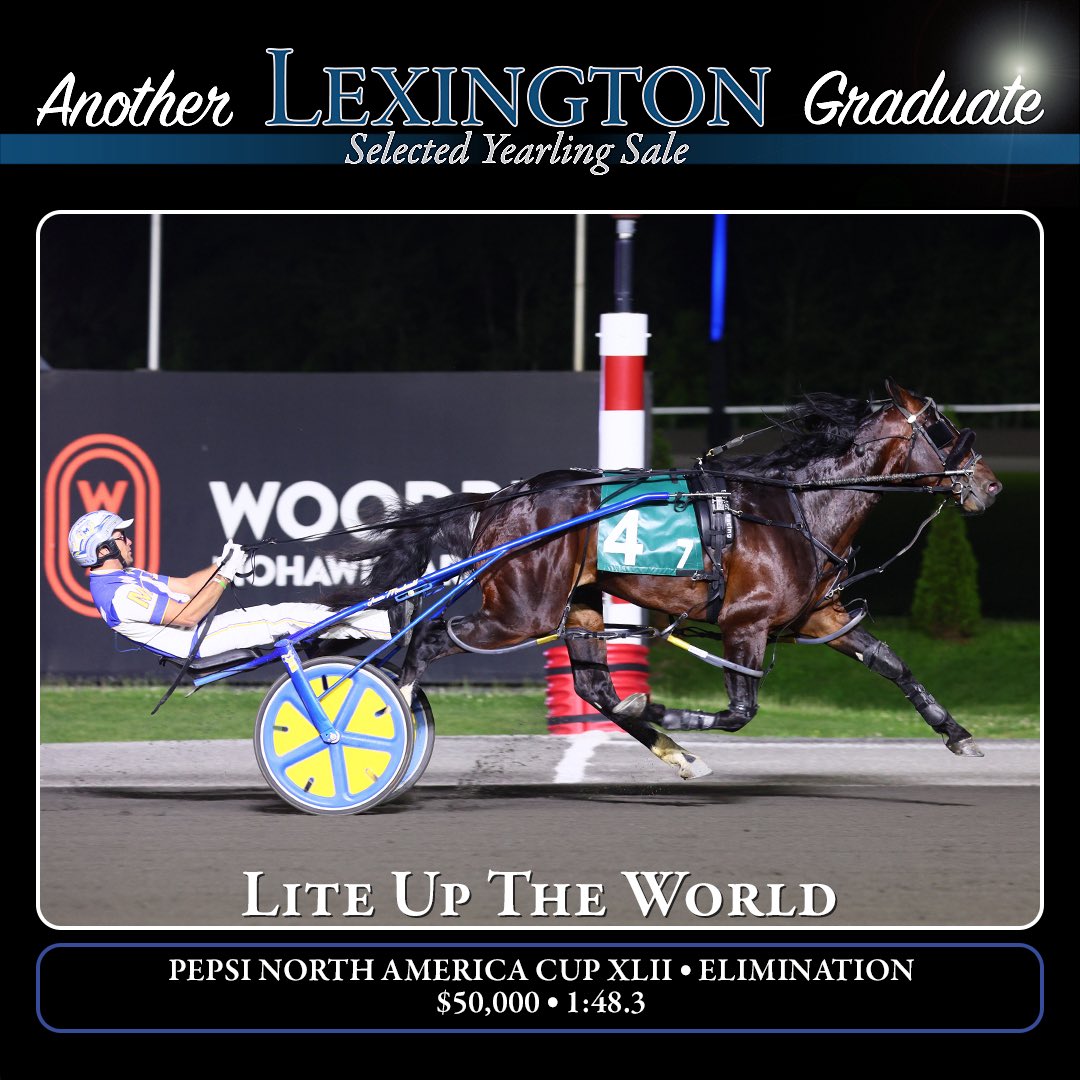 LITE UP THE WORLD crossed the line in 1:48.3 to take a Pepsi North America Cup Elim on Saturday night @woodbinesb for trainer Anthony Beaton.