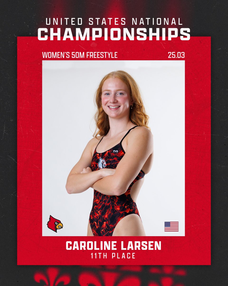 Closed out our week in Indy strong 💪

Caroline Larsen placed 11th in the women's 50m free in 25.03 for her third top-15 finish of the meet!

#GoCards