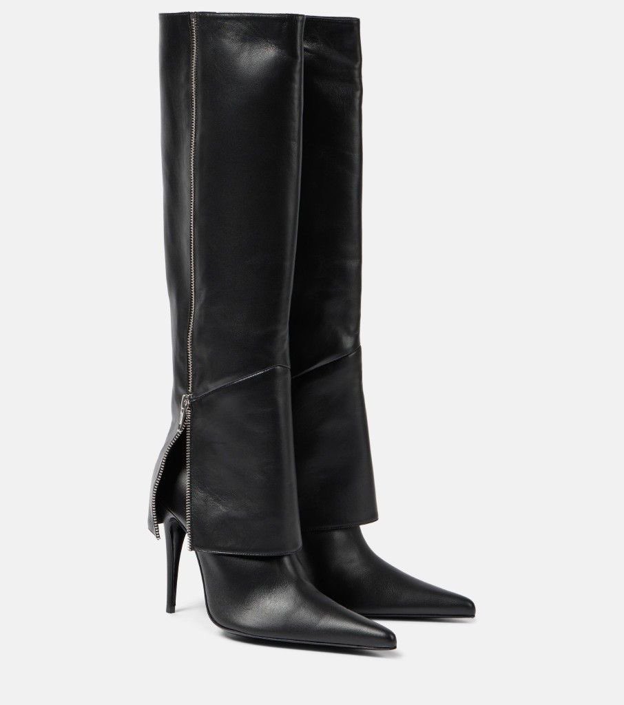 Magda Butrym - Leather Pointed-toe Knee Boots