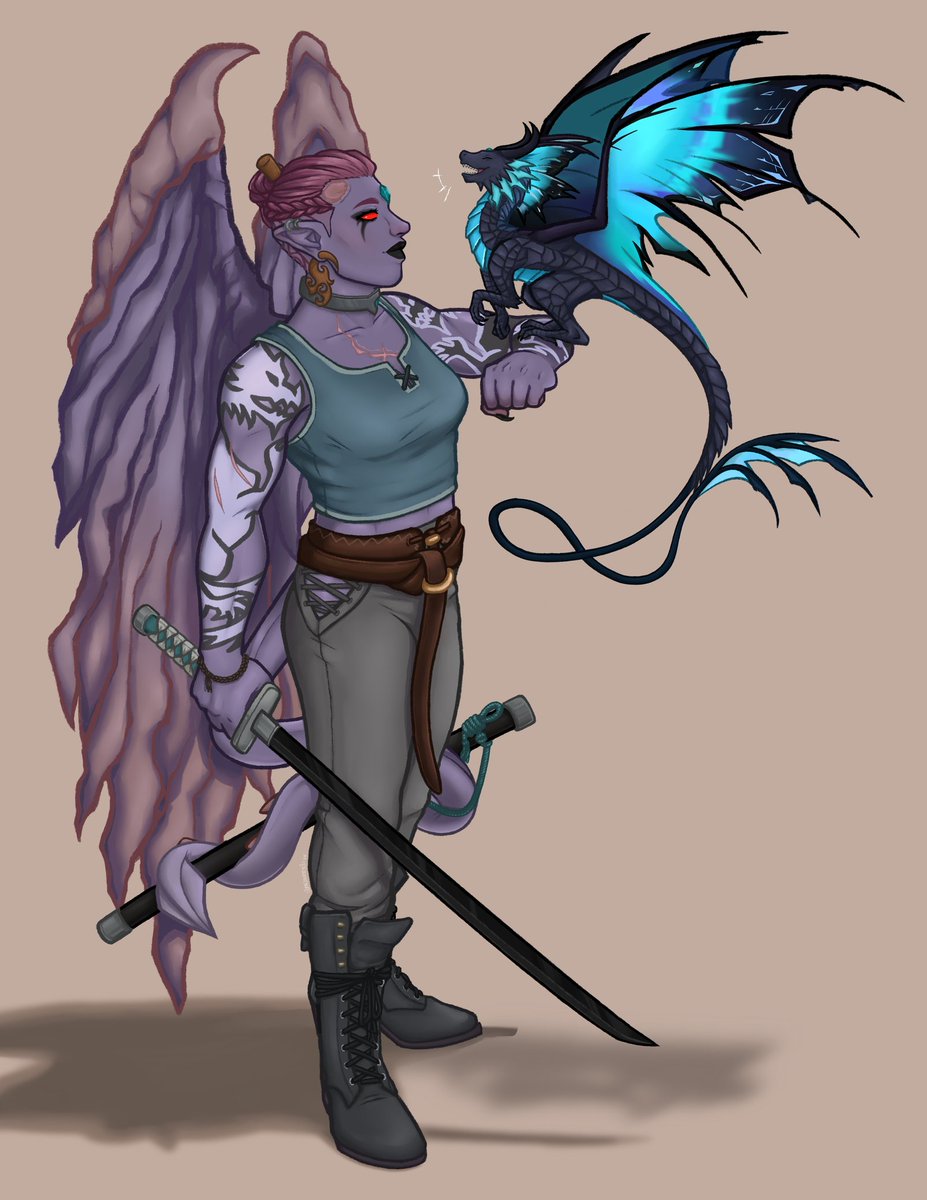 Anddd a c0mm I recently did for one of my friends of their dnd character! 

I have been drawing stuff, I swear lmaoo hopefully I'll get better at posting!