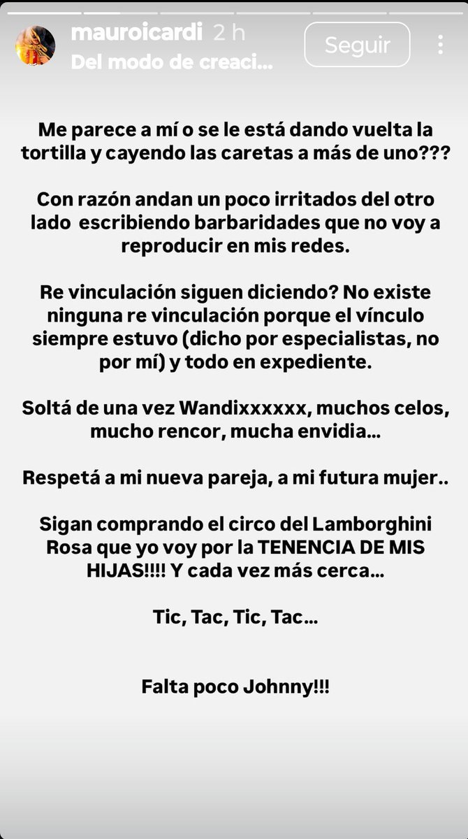 La xina se dará cuenta que <a href="/MauroIcardi/">MauroIcardi</a> le propuso matrimonio a través de un posteo dedicado a su ex? Que mina sin dignidad, que vergüenza ajena ambos
A el por culpa de ella las hijas no lo quieren ver, acaso tiene sangre de pato que no reacciona?VERGÜENZA 
#MauroIcardiViolento