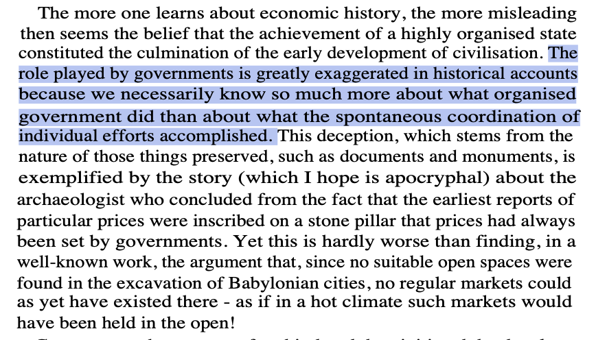 Hayek didn’t argue that humans are perfectly rational.

He argued the opposite: we’re deeply limited. That’s why markets matter: they let billions of imperfect people coordinate without knowing each other.