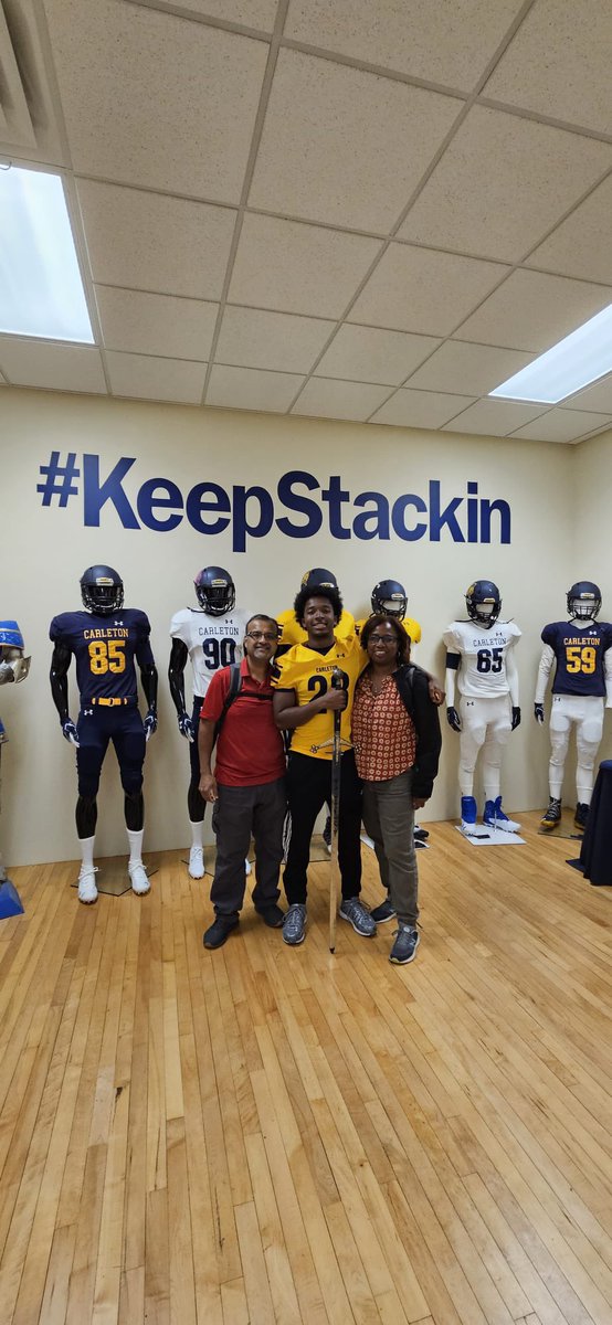 Thank you <a href="/AB_Balogh21/">Coach Balogh</a> for showing my parents and I around Carleton today! It was great to see the facilities and ask questions face to face.