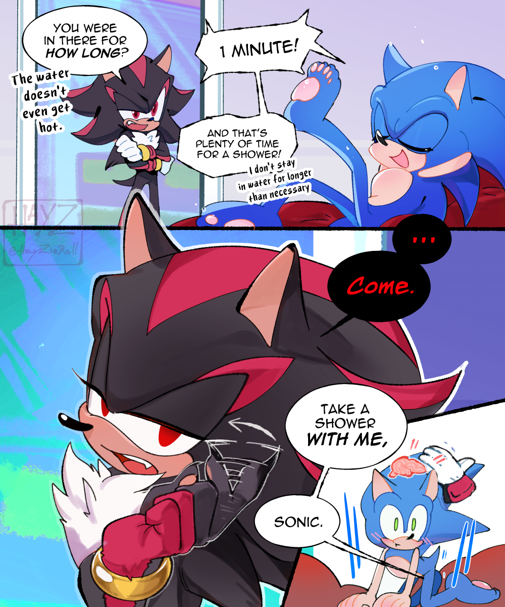 HayzieRoll's tweet photo. You know when people make their bf go through all these skincare routines with them.....Yeh, that. #sonadow  #sonadowfanart https://t.co/dJxa1aZvHv