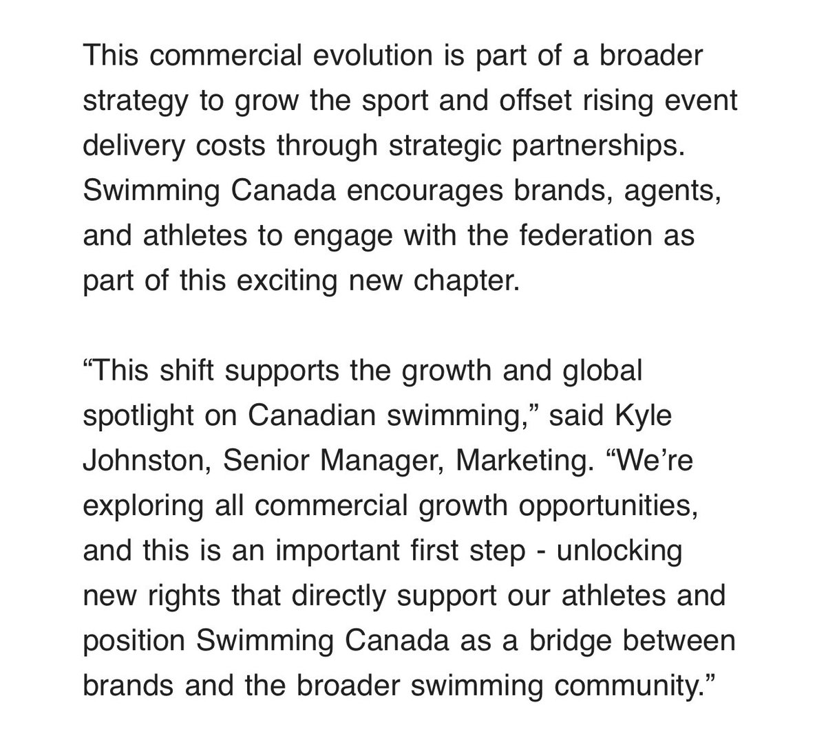 Devin_Heroux's tweet photo. THE SUMMER MCINTOSH EFFECT 

Swimming Canada just announced a groundbreaking new partnership with Red Bull Canada.

The move was unlocked through collaboration between Swimming Canada, Red Bull Canada, and Olympic and world champion Summer McIntosh.

More details below: https://t.co/J44Xtkho2N