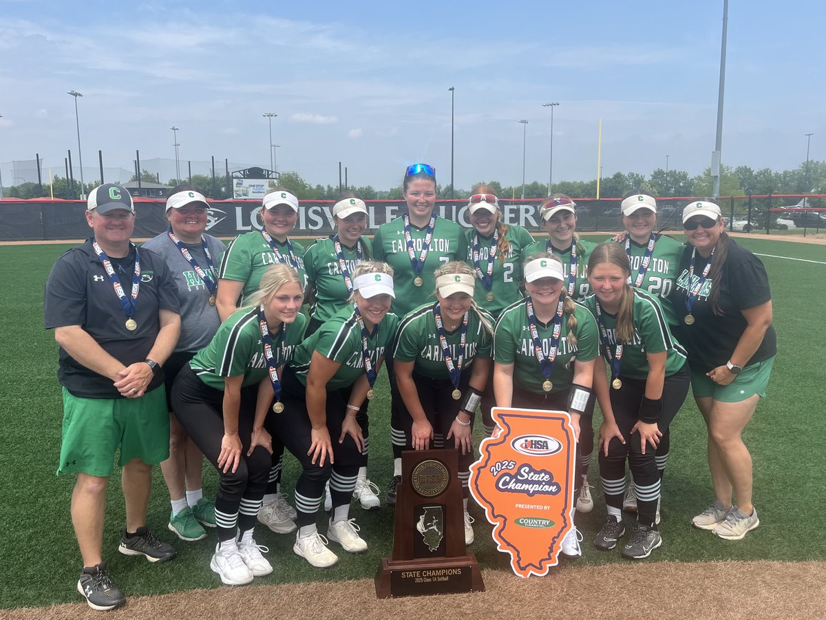 IHSA_IL's tweet photo. 2⃣0⃣2⃣5⃣ #IHSA #SOFTBALL #STATE FINALS🥎 
💚Presented by COUNTRY Financial💚 

🥎CLASS 1⃣A🥎 
🏆STATE CHAMPIONSHIP🏆 
🥇 Carrollton 10 
🥈 LeRoy 0 

🏆THIRD PLACE🏆 
🥉 Casey-Westfield 10 
🏅 Dakota 0

🔗Box Scores &amp; Info▶️https://t.co/HKzZQ0tlFG https://t.co/81EdhpM1v8
