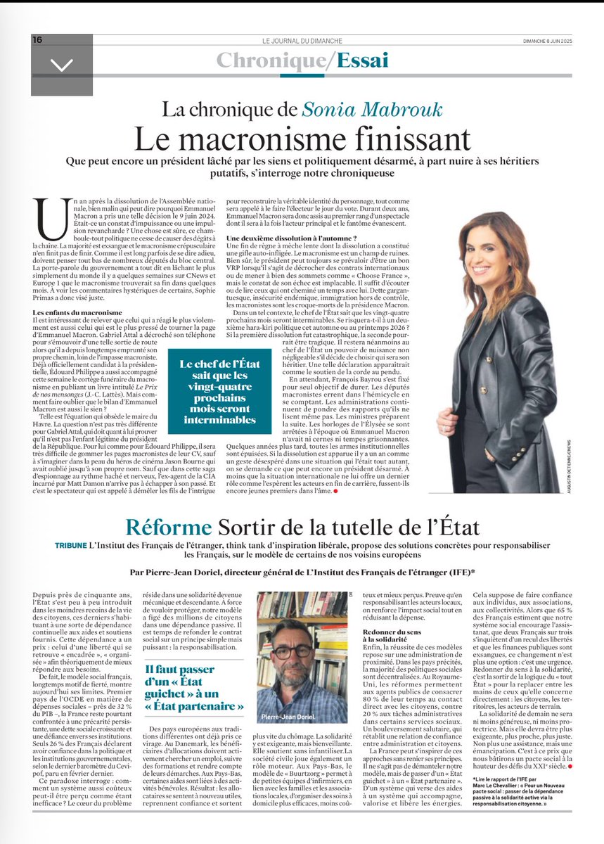 puncktamatic's tweet photo. Ma tribune portant l’idée d’une #responsabilisation citoyenne pour réussir une vraie #réformedeletat dans @leJDD, faisant suite à la publication de la dernière étude de @MarcLeChevalli3  pour @Institut_FE. https://t.co/Vz9HRkFSPc