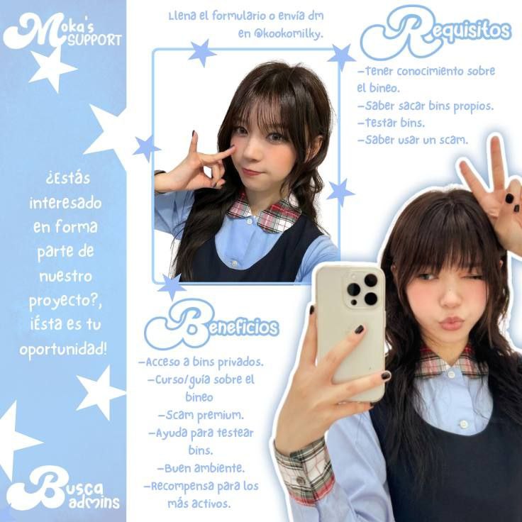 mokaspriv's tweet photo. ¡ MOKA SUPPORT EN BUSCA DE ADMINS ! 

¿Estás interesado en forma parte de nuestro proyecto?, ¡Ésta es tu oportunidad! 

Llena este formulario o envía dm en @/kookomilky. (on tlg) 💙

 ¡Moka support te espera! 

https://t.co/Ja8ldaVoDU https://t.co/6X7kjXV93k