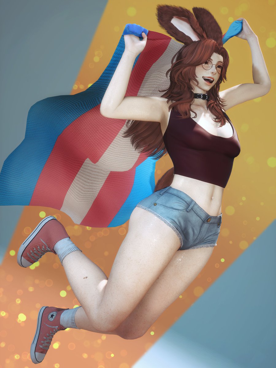 SiennaW_'s tweet image. You know Max is ecstatic to show their pride and 
happy Pride Month to everyone 

#Viera | #ffxivgpose | #GPOSERS | #FF14SS | #FFXIV | #PrideMonth