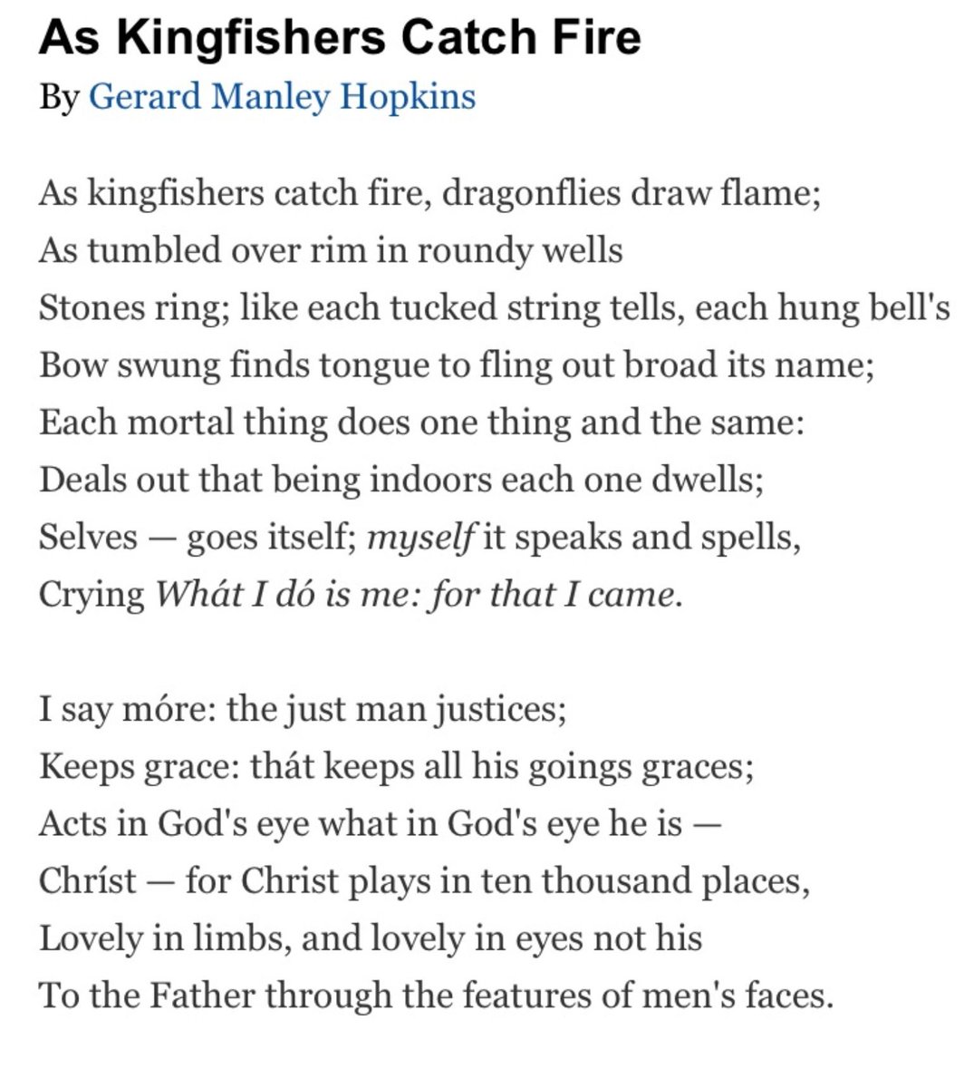 “The effect of studying masterpieces is to make me admire and do otherwise. So it must be on every original artist to some degree, on me to a marked degree."

Poems: poetryfoundation.org/poets/gerard-m…]

✒️ #GerardManleyHopkins, English poet, #DOTD 8 June 1889. #Poetry #Literature