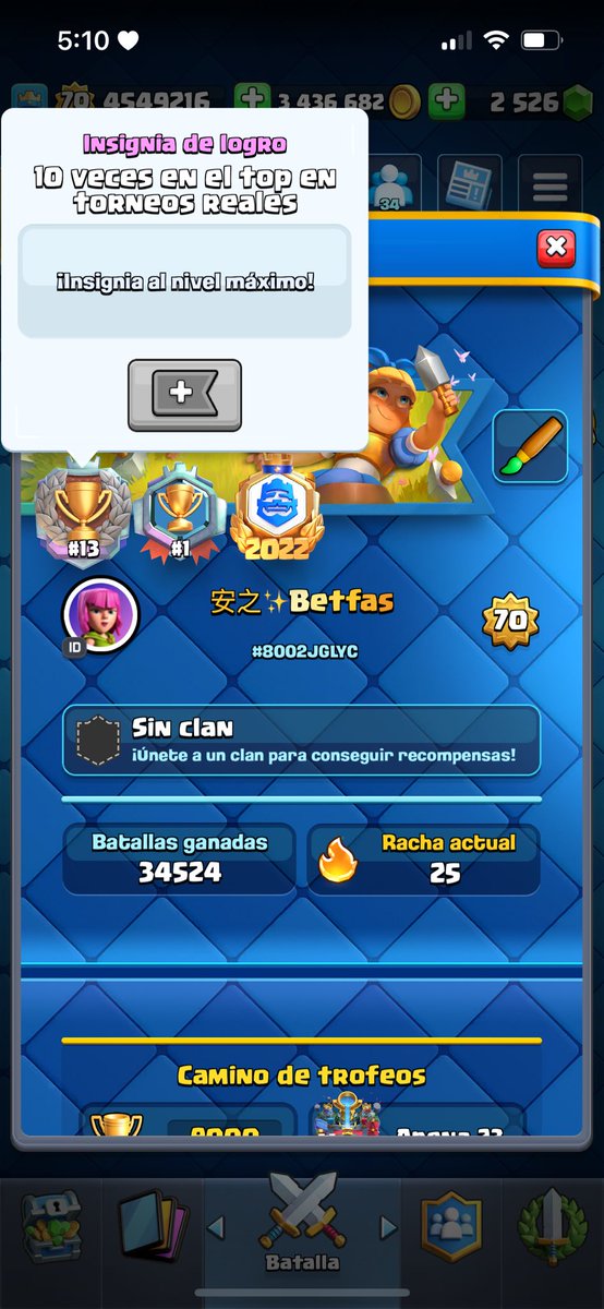 Es momento de mejorar la insignia y sacarle top 1 😴😴