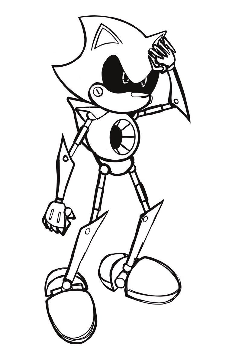 TrolleyComics's tweet photo. I usually master drawing something around the second time. Also wanted to draw metal sonic but got bored #truthful https://t.co/JnTE76z7F3