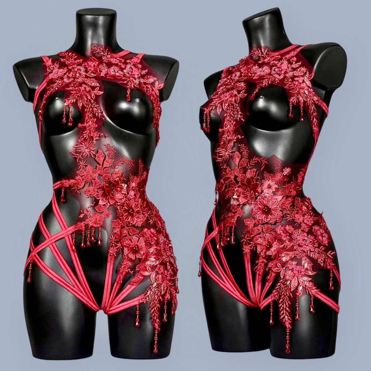 ❤️Blood Countess❤️

Be a Vampire Queen in deep red lace embellished with sparking beads and sequins with dripping blood red beads.

🌎FREE International shipping over £150!

aintborntypical.com/products/blood…