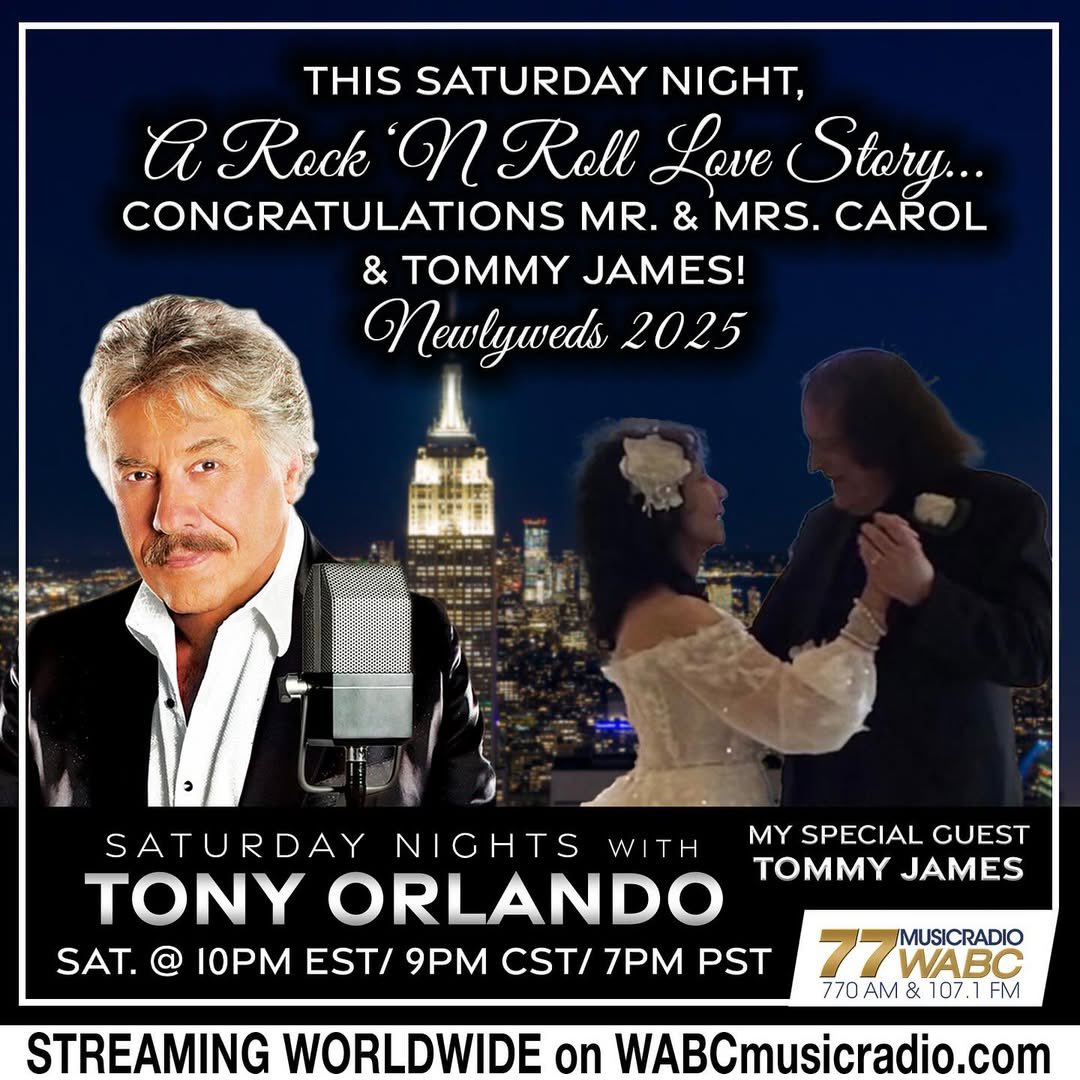 TJShondells's tweet image. Tonight on “Saturday Night with Tony Orlando” honors all lovers and newlyweds, including TOMMY JAMES and his manager of over 40 plus years, Carol!
abc77.com ✨
LISTEN:
10pm-Midnight ET
9pm-11pm CT
7pm-9pm PT