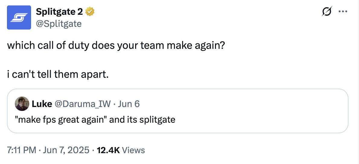 Splitgate 2 developers double down on their criticism of Call of Duty 'being the same' after a CoD developer responded.
