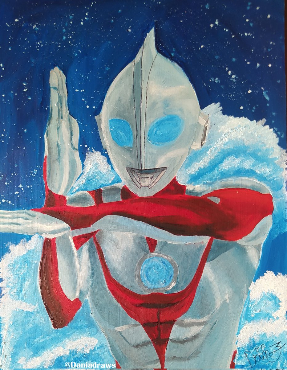 DaniaDraws's tweet image. Una pequeña obra de Ultraman, realizada con óleo y una mezcla de aceite de linaza.
#Ultraman ✨