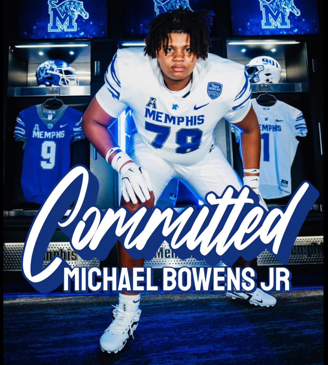 Michael Bowens Jr (@michaelbowensjr) on Twitter photo Committed to the 📍901 <a href="/MemphisFB/">Memphis Football</a> Lets do it! <a href="/Coach__Myers/">Jeff Myers</a> <a href="/RSilverfield/">Ryan Silverfield</a> <a href="/tcramsey19/">Tim Cramsey</a> <a href="/davediehl66/">Coach David Diehl</a> #ALLIN #GoTigersGo <a href="/GoTigers247/">GoTigers247 - The Memphis 247Sports Affiliate</a> <a href="/HallTechSports1/">Hall-Tech Sports</a> <a href="/N_W_Sports/">Nation Wide Sports!</a> <a href="/DexPreps/">DexPreps</a> <a href="/SportPrepX/">SportPrepX</a> <a href="/Alabama_Varsity/">Alabama Varsity</a> <a href="/AL_Recruiting/">AL Recruiting</a> <a href="/TDARecruiting/">Touchdown Alabama Recruiting</a> <a href="/ScoutFball/">Larry Rudolph</a> <a href="/ABSA_Athletes/">ABSA College Recruiting</a> Committed to the 📍901 <a href="/MemphisFB/">Memphis Football</a> Lets do it! <a href="/Coach__Myers/">Jeff Myers</a> <a href="/RSilverfield/">Ryan Silverfield</a> <a href="/tcramsey19/">Tim Cramsey</a> <a href="/davediehl66/">Coach David Diehl</a> #ALLIN #GoTigersGo <a href="/GoTigers247/">GoTigers247 - The Memphis 247Sports Affiliate</a> <a href="/HallTechSports1/">Hall-Tech Sports</a> <a href="/N_W_Sports/">Nation Wide Sports!</a> <a href="/DexPreps/">DexPreps</a> <a href="/SportPrepX/">SportPrepX</a> <a href="/Alabama_Varsity/">Alabama Varsity</a> <a href="/AL_Recruiting/">AL Recruiting</a> <a href="/TDARecruiting/">Touchdown Alabama Recruiting</a> <a href="/ScoutFball/">Larry Rudolph</a> <a href="/ABSA_Athletes/">ABSA College Recruiting</a>