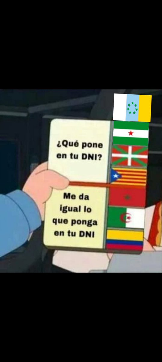 aitidenguanche's tweet image. Nos sumamos también a esta imagen que resume la asquerosa sociedad fascista colonialista española... Eso que oímos casi a diario... Y si me preguntan ¿que pone en mi DNI? En el mío? Que caduca mañana, tacostarte...
