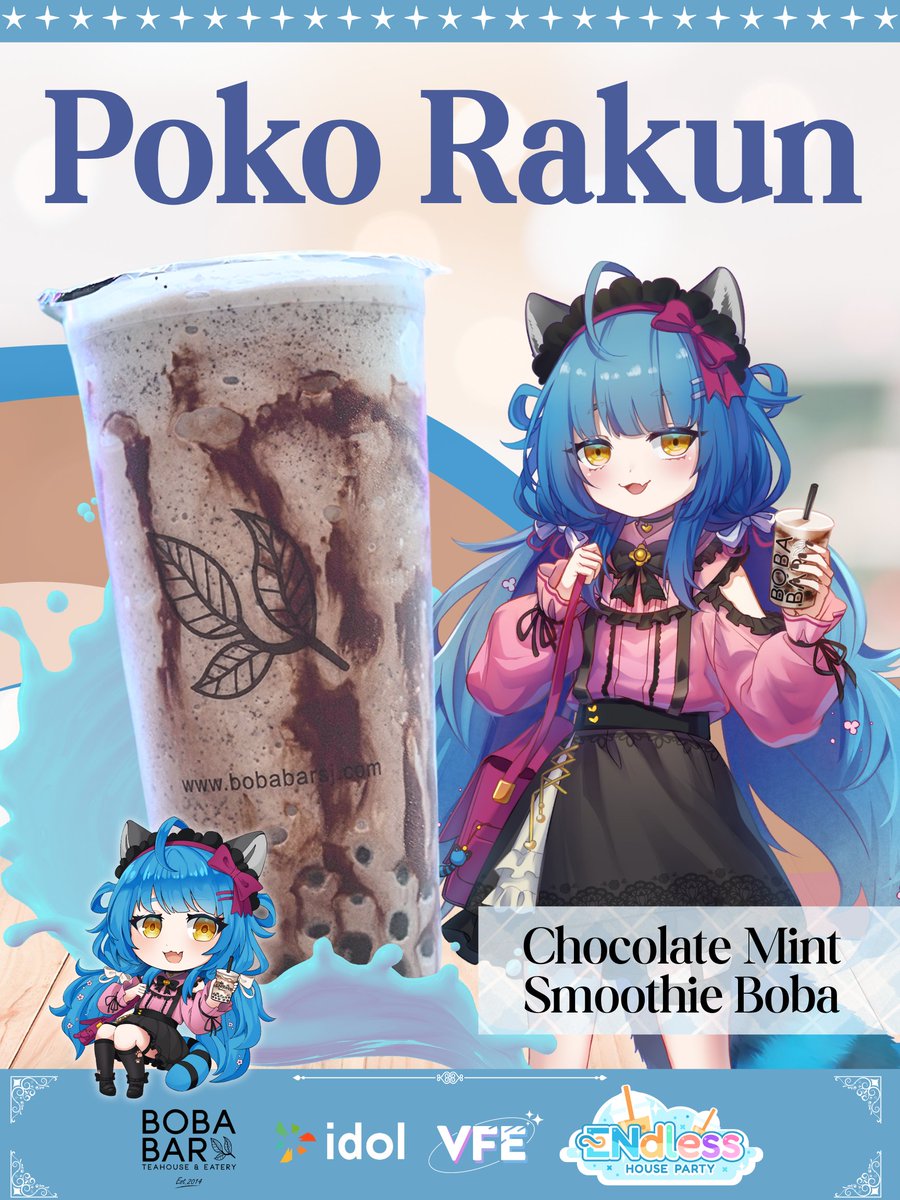 Vtuber Fan Events | Previously Holofanevents (@vtuberfanevents) on Twitter photo Fandits, it’s almost time to secure something sweet to fuel your mischief! 🔑
<a href="/pokorakun/">Poko Rakun 🔑</a>'s signature #EndlessHouseParty drink awaits during #OffkaiGen4 weekend: Chocolate Mint Smoothie Boba! 🍫🌿 Fandits, it’s almost time to secure something sweet to fuel your mischief! 🔑
<a href="/pokorakun/">Poko Rakun 🔑</a>'s signature #EndlessHouseParty drink awaits during #OffkaiGen4 weekend: Chocolate Mint Smoothie Boba! 🍫🌿