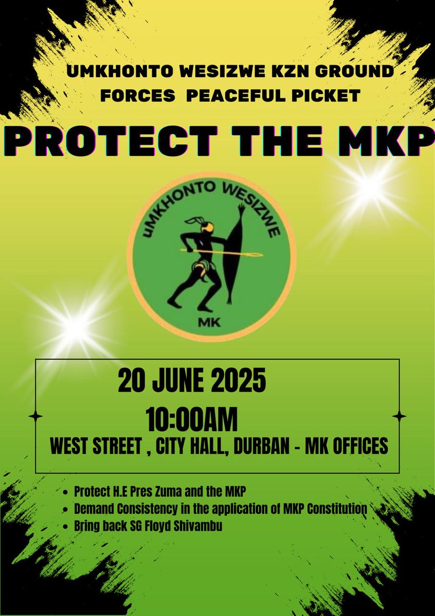 ETNCasFMDN's tweet image. Protect the MK Party!!!

Peaceful picket 20 June 2025! 

MKP constitution must be applied consistently... No untouchables
