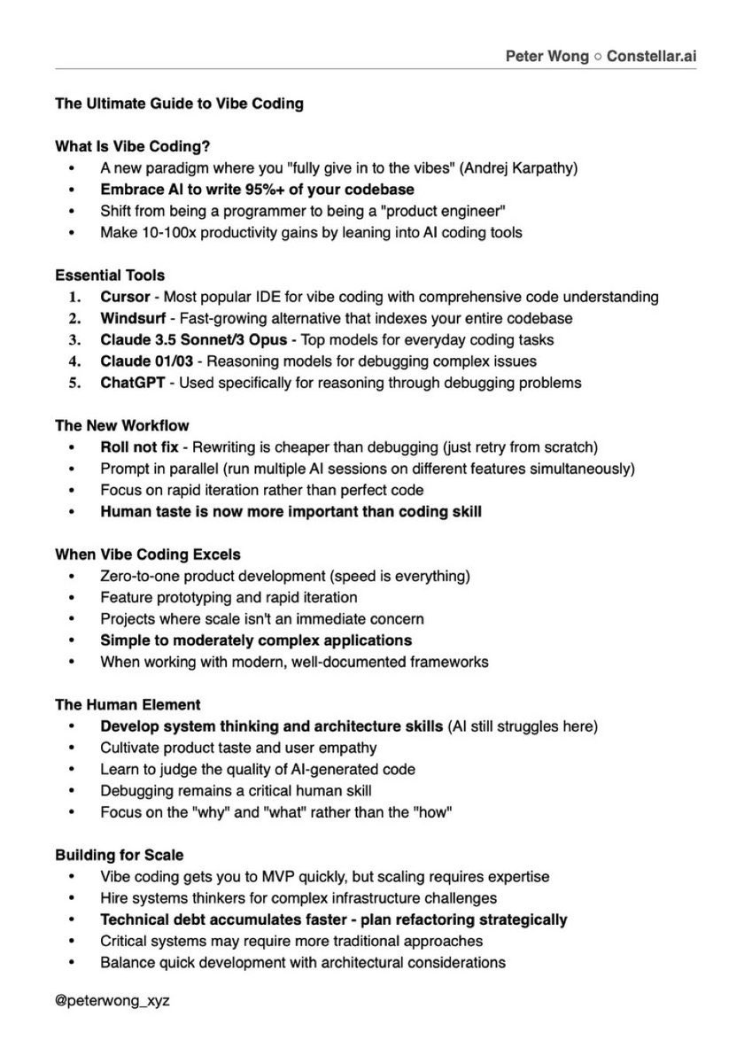 RubaAlkarani's tweet photo. Want to code faster &amp; smarter?
This is your cheat sheet to Vibe Coding.
Let AI handle the syntax—you handle the ideas.
Save it.
📸👇
#Tech #AI #VibeCoding https://t.co/FLTOlIRDiu