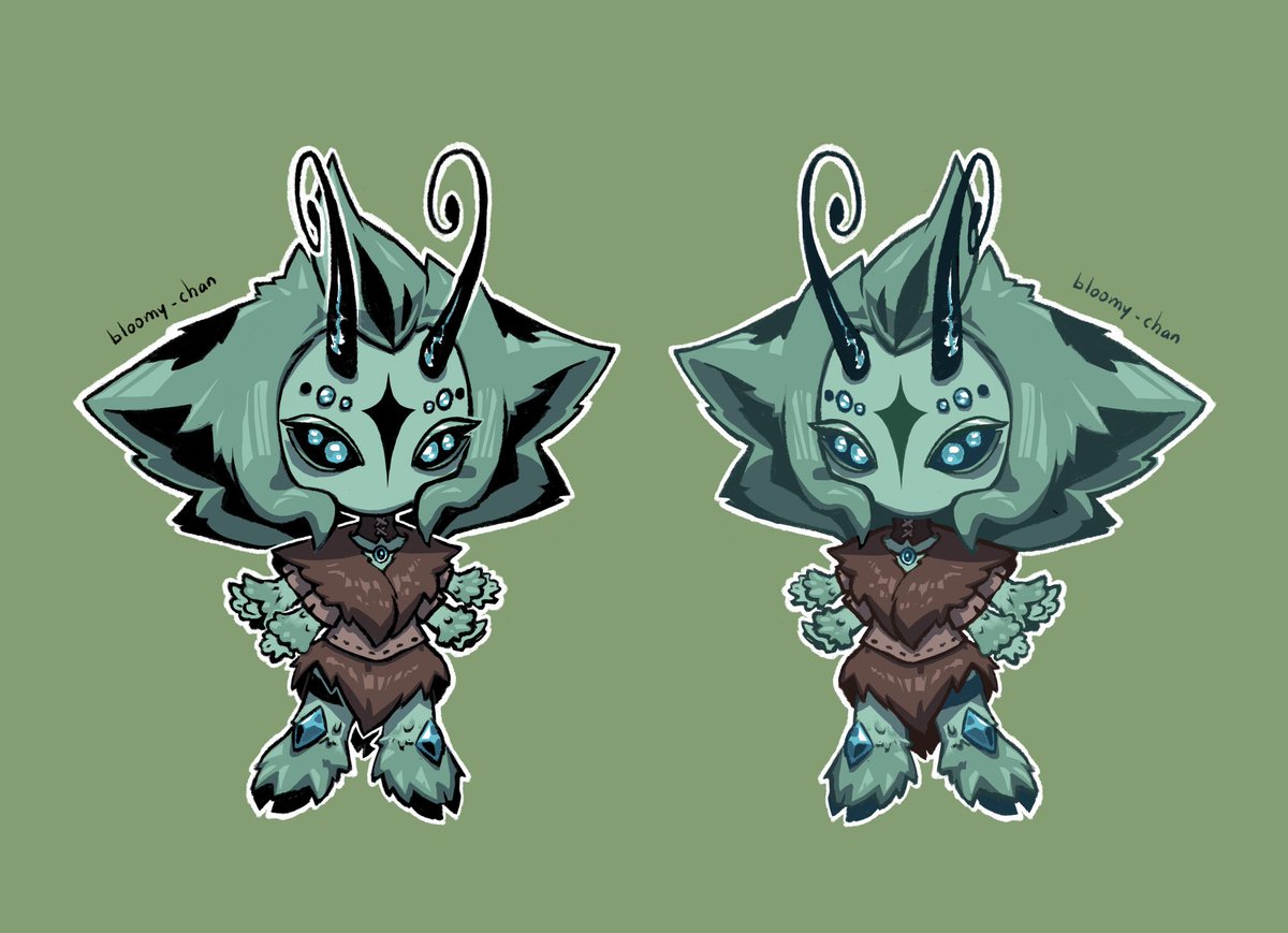 ArtBloomy's tweet photo. A small chibi art of my possibly new OC
Also experimented a bit with the lineart. One has pure black lineart, and the other has a coloured lineart.

 #digitalart #OC #chibiart https://t.co/8m4vtDfyX0