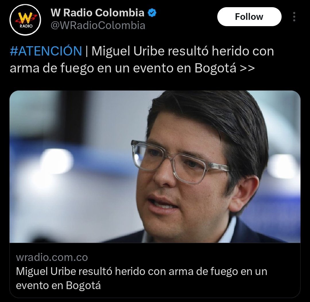 Rechazamos el intento de acallar cualquier tipo de voz en democracia. La violencia y la sozobra solo nos ha dejado profundos  dolores y daños irreparables. Un voto por la vida de <a href="/MiguelUribeT/">Miguel Uribe</a> para que vibre el debate y no el miedo. A su familia y simpatizantes consideración.