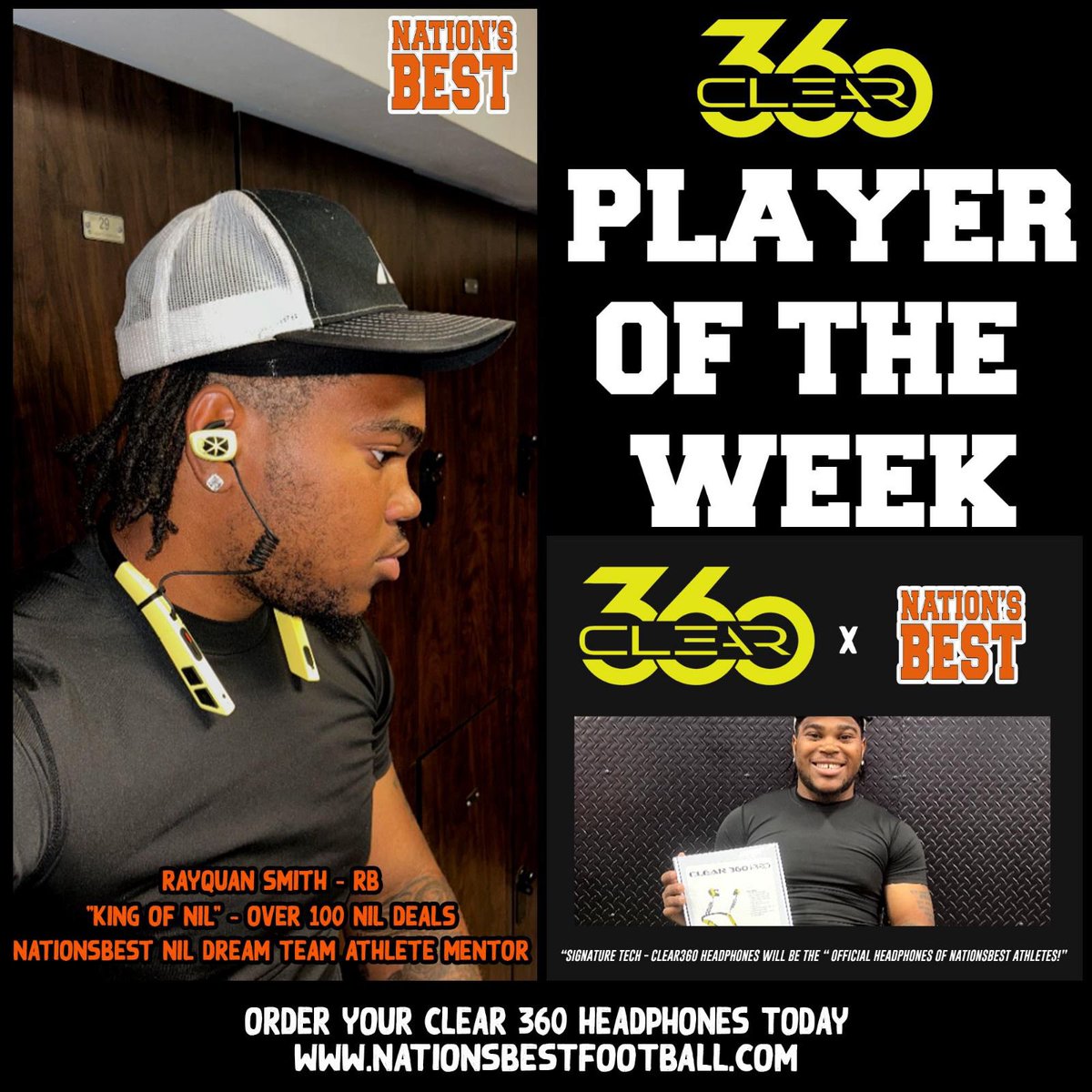 Nationsbest Football (@nationsbestfb) on Twitter photo Today’s Nationsbest Signature Tech -Clear 360 Headphones Athlete of the Week-“The King of NIL” -Rayquan Smith, <a href="/Rsmith24_/">Rayquan Smith</a>
-
Order yours today-click on link in bio. #NIL #KingofNIL Today’s Nationsbest Signature Tech -Clear 360 Headphones Athlete of the Week-“The King of NIL” -Rayquan Smith, <a href="/Rsmith24_/">Rayquan Smith</a>
-
Order yours today-click on link in bio. #NIL #KingofNIL