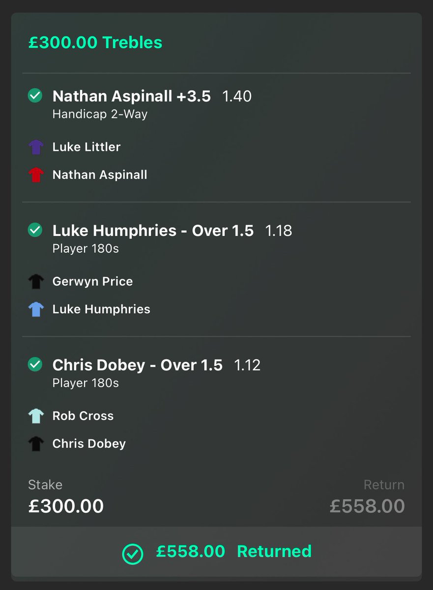 Back to back Darts win in VIP 💸