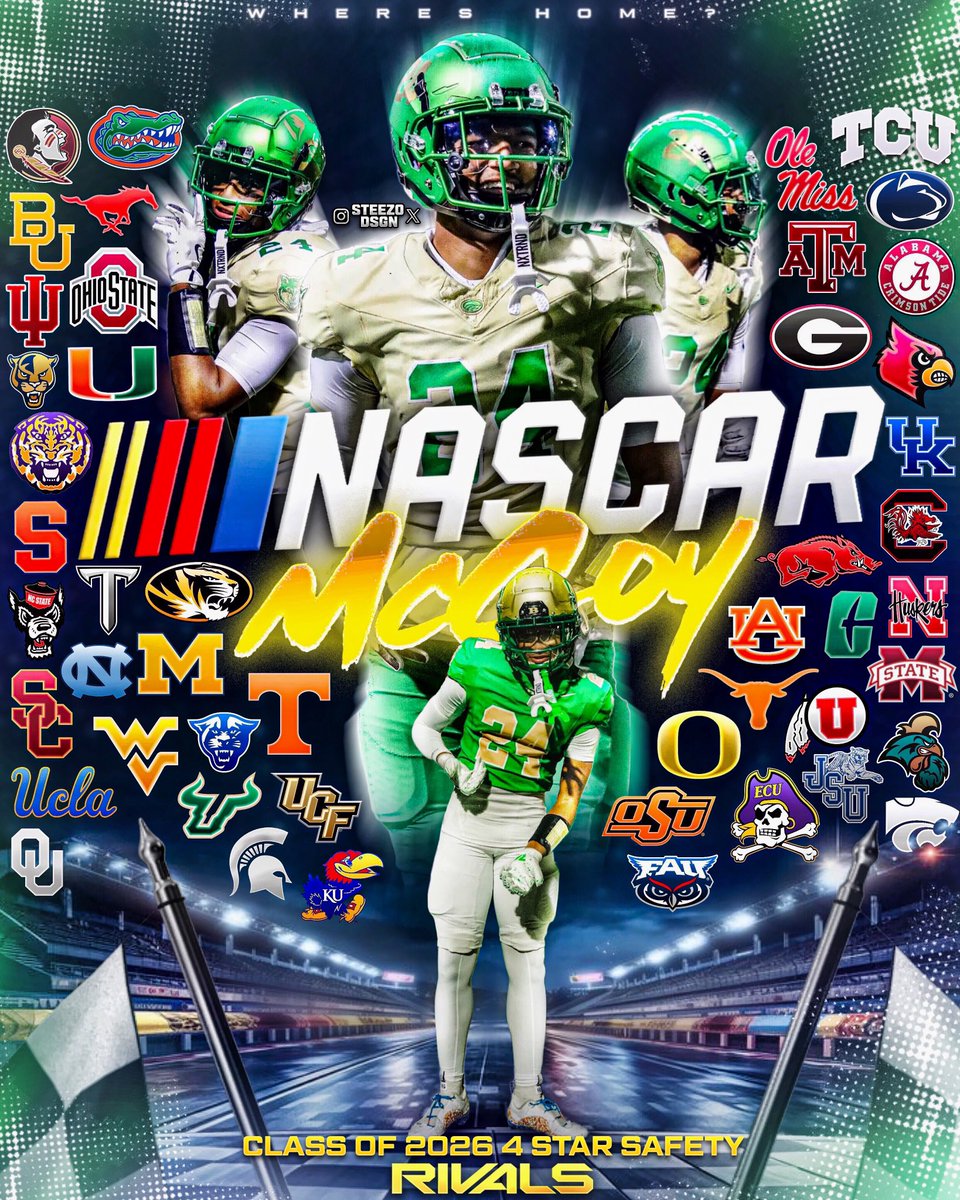 Steezo (@steezodsgn) on Twitter photo All offers on the table so far for Class of 2026 4 โญ๏ธ Safety Nassir โNascarโ McCoy ( <a href="/Nassirtheking24/">๐๐๐๐๐๐ ๐๐๐๐จ๐ฒ</a> ).
-
Nascar McCoy is a 6โ2 (180 LBS) Safety out of Buford, GA. McCoy ranks as the #144 recruit in the class of 2026 and is the 9th ranked safety as well according to Rivals. He All offers on the table so far for Class of 2026 4 โญ๏ธ Safety Nassir โNascarโ McCoy ( <a href="/Nassirtheking24/">๐๐๐๐๐๐ ๐๐๐๐จ๐ฒ</a> ).
-
Nascar McCoy is a 6โ2 (180 LBS) Safety out of Buford, GA. McCoy ranks as the #144 recruit in the class of 2026 and is the 9th ranked safety as well according to Rivals. He