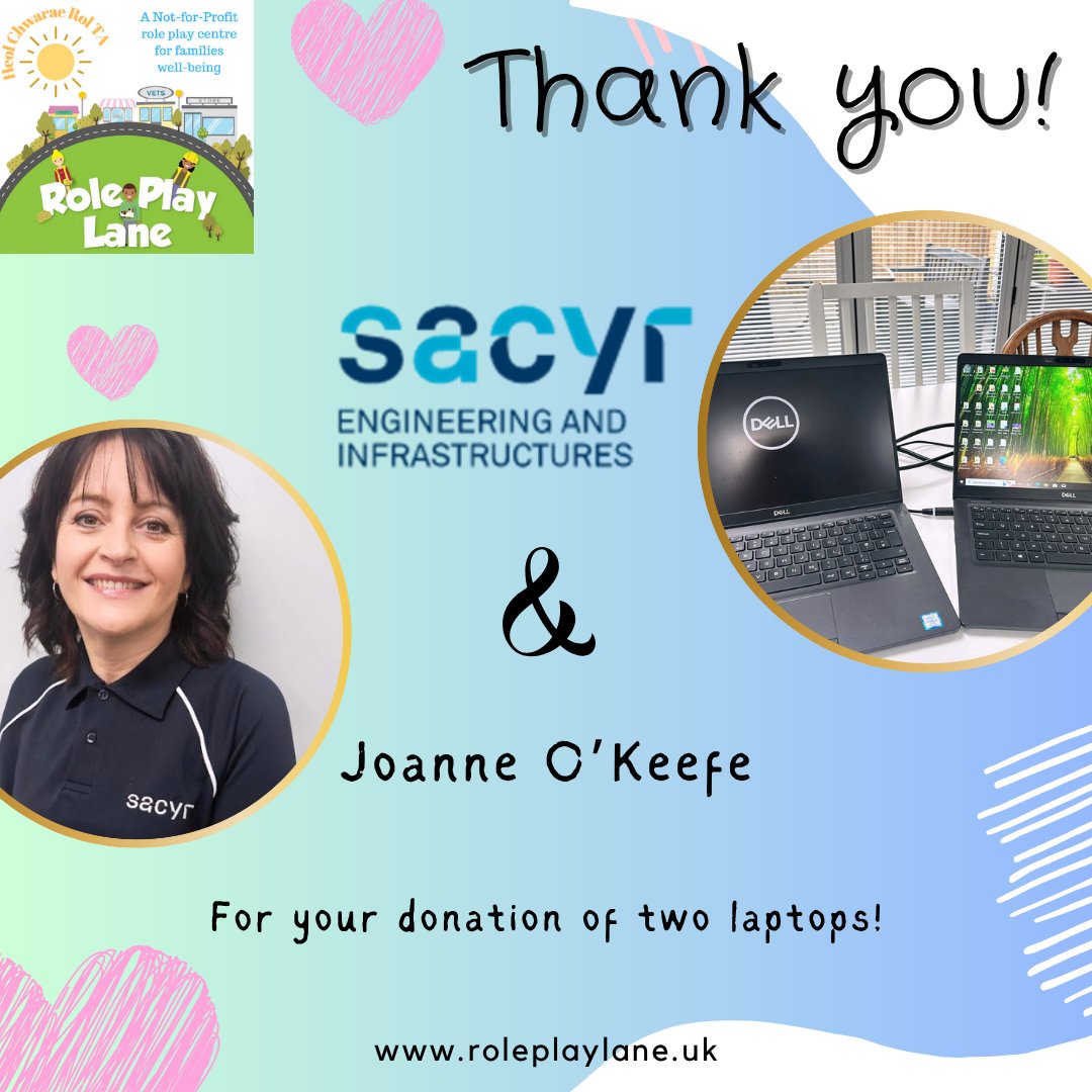 Big thanks to Joanne O'Keefe &amp; Sacyr for donating 2 laptops to our community hub! 💻

💙 These will boost our training &amp; operations - helping us support even more local families. Connected through a Cwmpas Social Value event - so grateful! 🙌 #SocialValue #CommunitySupport