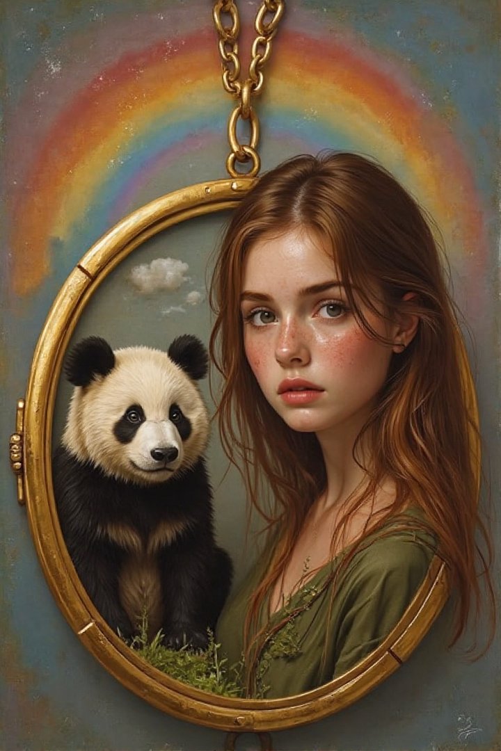 “Locket of Longing”

Something tells me you’re so precious—
like a gold chain kissed by sunlight,
the kind brave pandas might guard
beneath bamboo forest of dreams.

Inside that chain, a locket gleams,
and within it… a picture of me.
I miss you—bashfully, hopefully—
wishing