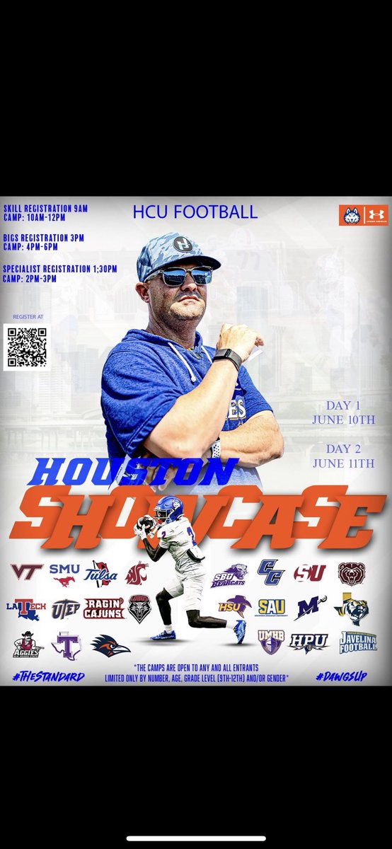I will be attending the HCU houston showcase on June 11th, cant wait to come out and compete.
<a href="/Coach_nbc/">Nick Cavallo</a> <a href="/Coach_TGray_/">Terrence P Gray Jr.</a> <a href="/HCUCoachBachtel/">Coach Jason Bachtel</a>  <a href="/larrycain06/">Larry Cain</a> <a href="/Kennyhrncir/">Coach Hrncir</a> <a href="/cblackshear/">Cheston Blackshear</a> <a href="/CoachTLouis/">Terrence Louis</a> <a href="/keegan_linwood/">Keegan Linwood</a>